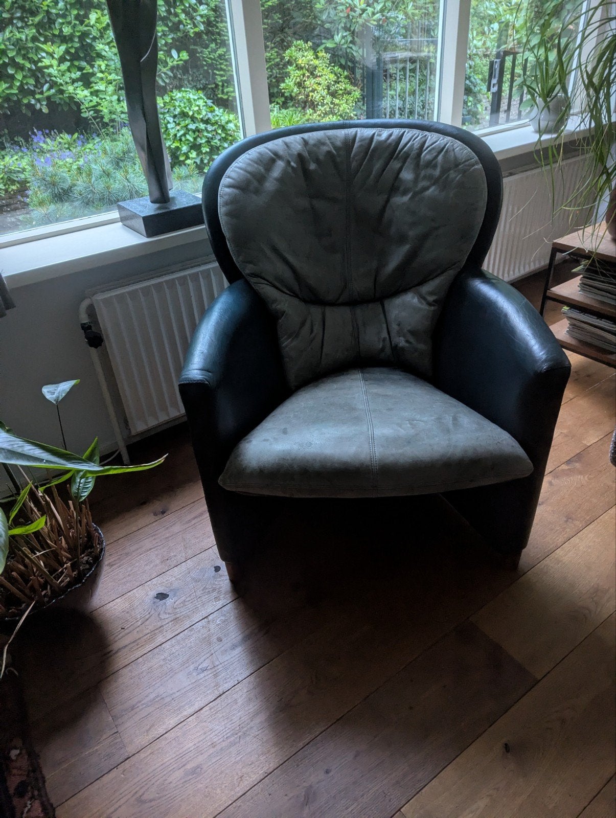 Leolux Excalibur fauteuil - Leer, Gebruikt, Modern comfort, Ophalen of Verzenden, 75 tot 100 cm