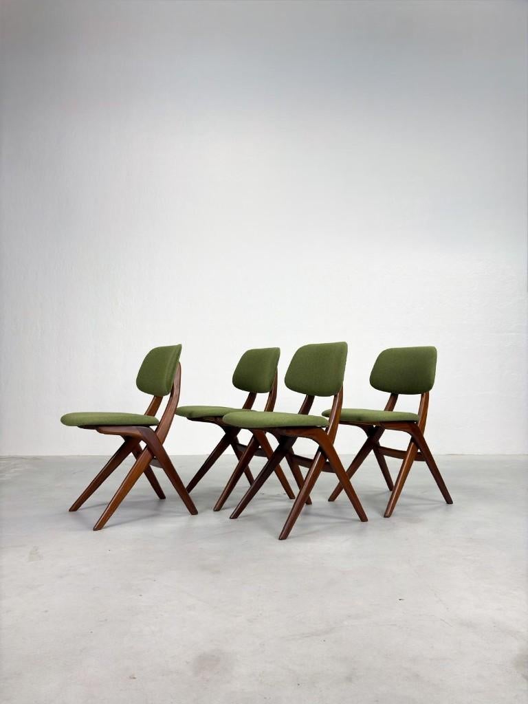 Set 'Scissor' Eetkamerstoelen van Louis van Teeffelen, Huis en Inrichting, Stoelen, Ophalen, Gebruikt, Overige kleuren, Vier