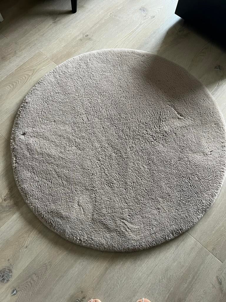 Taupe Vloerkleed Rond 120x120 cm - FRAAI Comfy, 100 tot 150 cm, Bruin, Rond, Ophalen of Verzenden