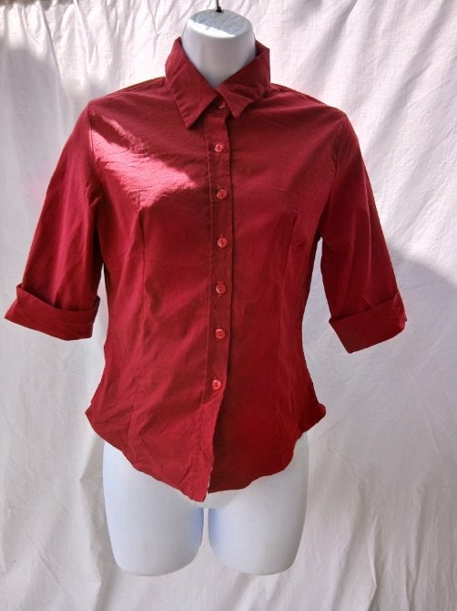 Mooie rode blouse met korte mouw,stretch mt S merk Yes or No, Kleding | Dames, ., Ophalen of Verzenden, Zo goed als nieuw, .