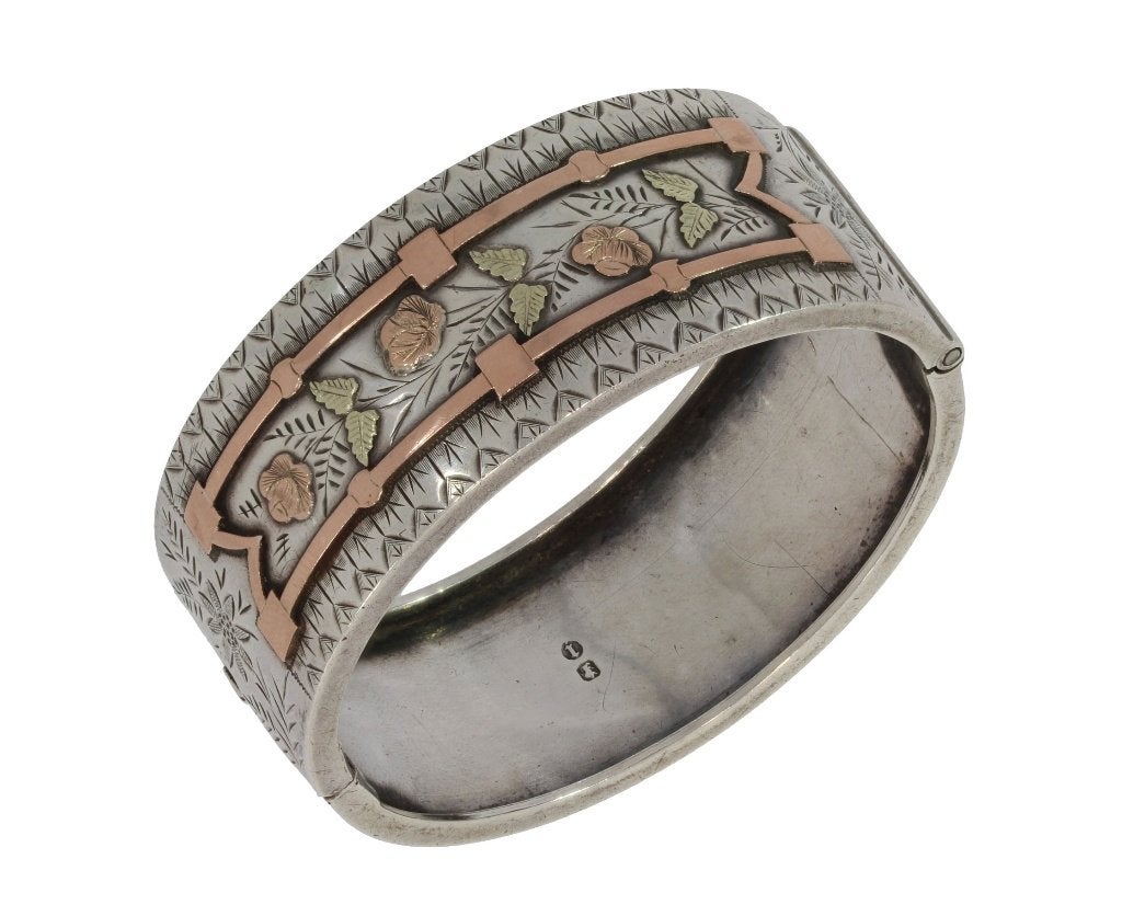 Brede slaven armband goud zilver Birmingham vintage dames, Sieraden, Tassen en Uiterlijk, Ophalen of Verzenden, Goud, Armband