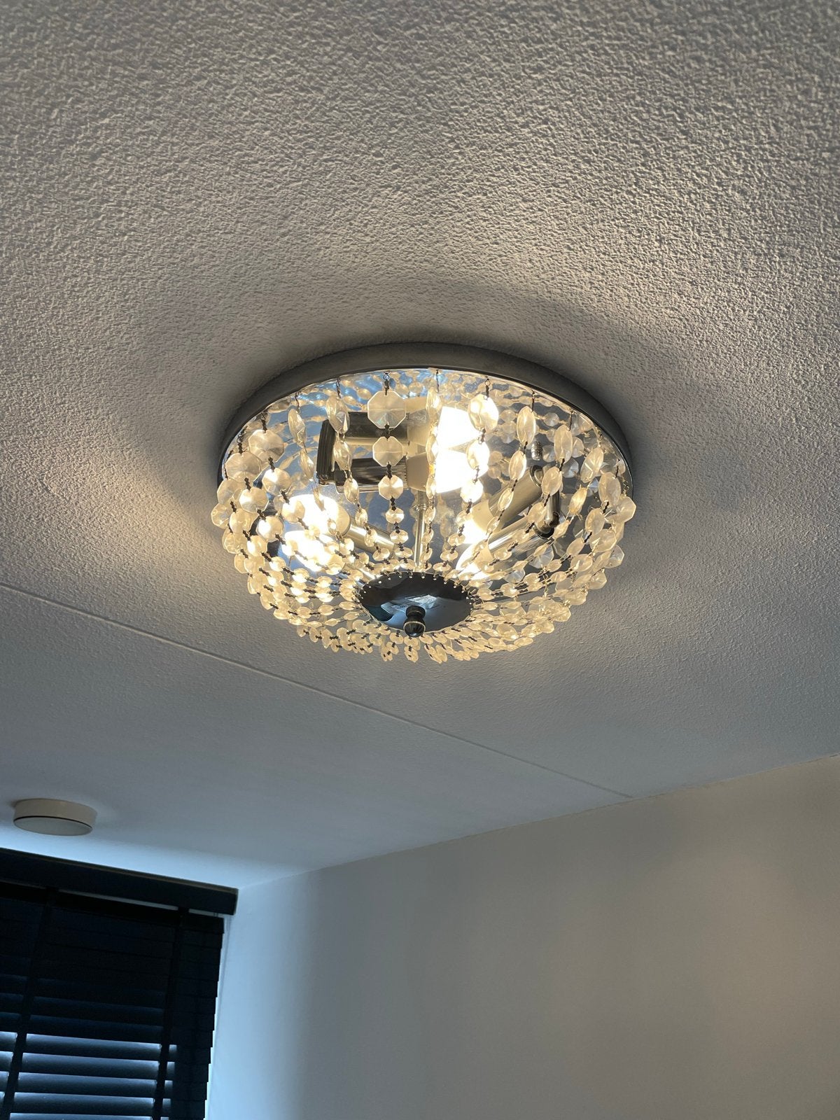 Plafondlamp met kristallen, zo goed als nieuw, Huis en Inrichting, Ophalen, Minder dan 50 cm, Minder dan 25 cm, Minder dan 100 cm
