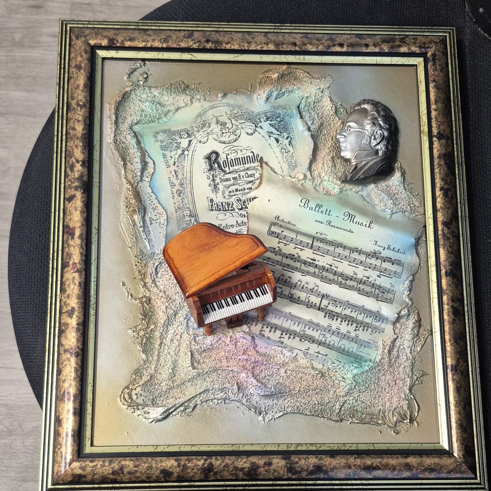 Uniek 3D Kunstwerk: Franz Schubert's Rosamunde met Piano, Antiek en Kunst, Ophalen