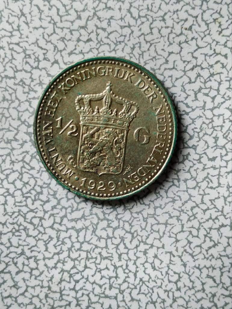 Nederland 1/2 gulden, Postzegels en Munten, Munten | Nederland, Ophalen of Verzenden, Koningin Wilhelmina, 1 gulden