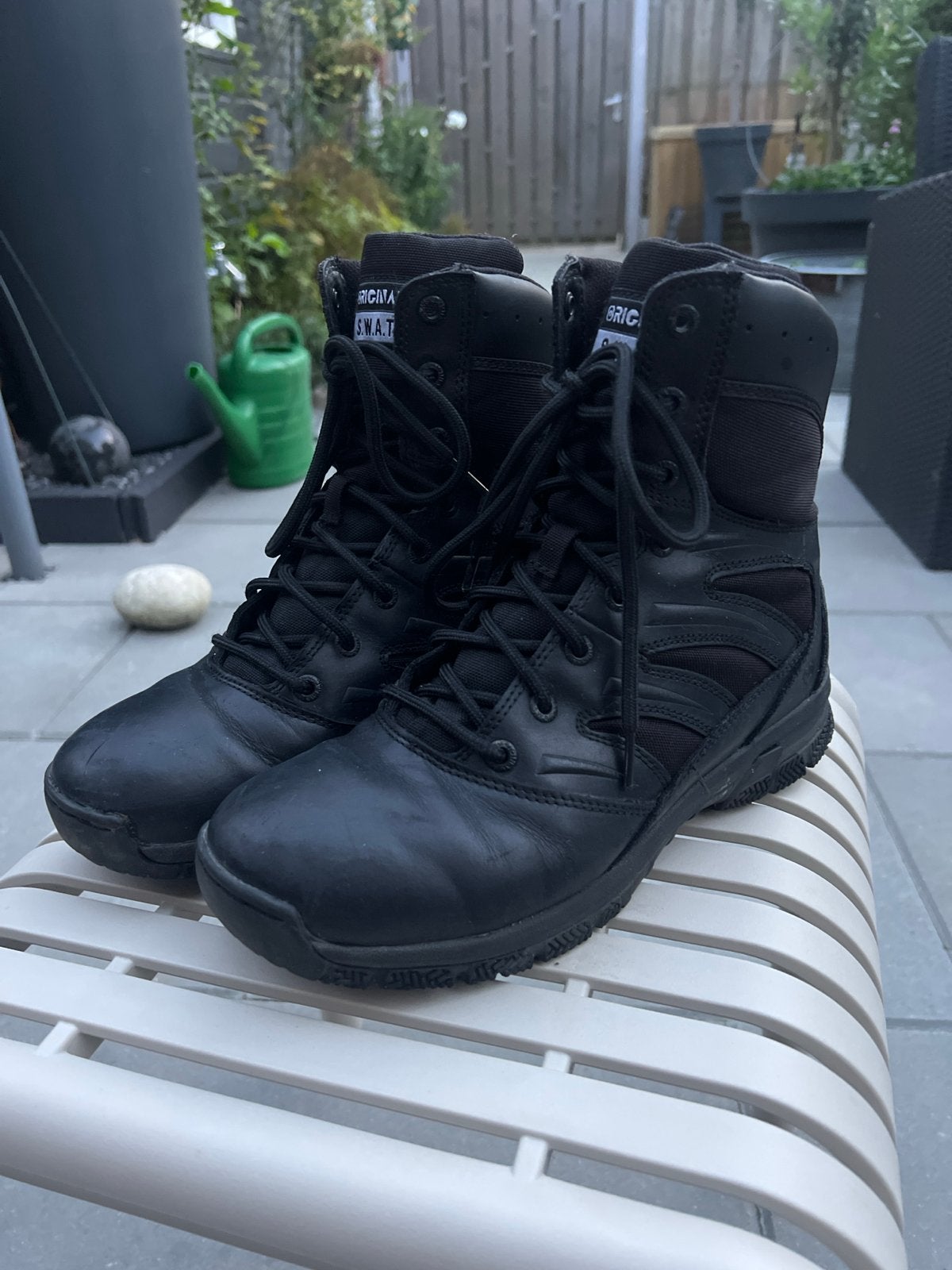 Original S.W.A.T. Zwarte Leren Beveiligingsschoenen, Ophalen of Verzenden, Gedragen, Zwart, Boots