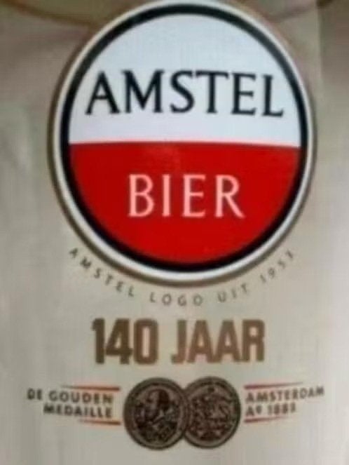glas Amstel bier logo: 140 jaar, Ophalen of Verzenden, Zo goed als nieuw, Glas of Glazen, Amstel