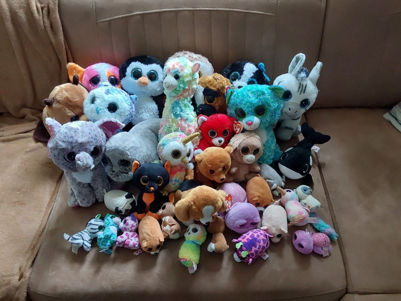 Mega partij knuffels: 1 grote beer, Ty Beanie Boo's en meer, Ophalen, Zo goed als nieuw, Overige typen