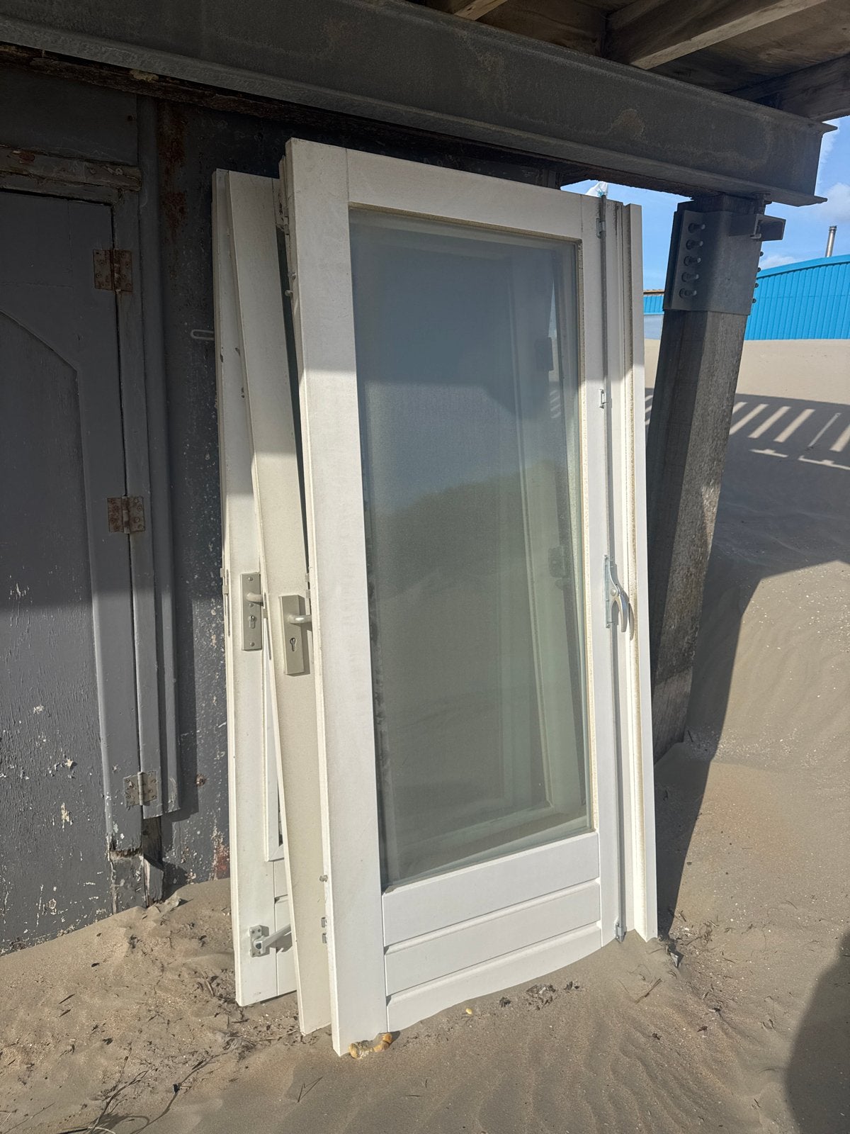 Witte Buitendeuren met Glas - ZGAN, Doe-het-zelf en Verbouw, Gebruikt, 80 tot 100 cm, Ophalen of Verzenden, Buitendeur