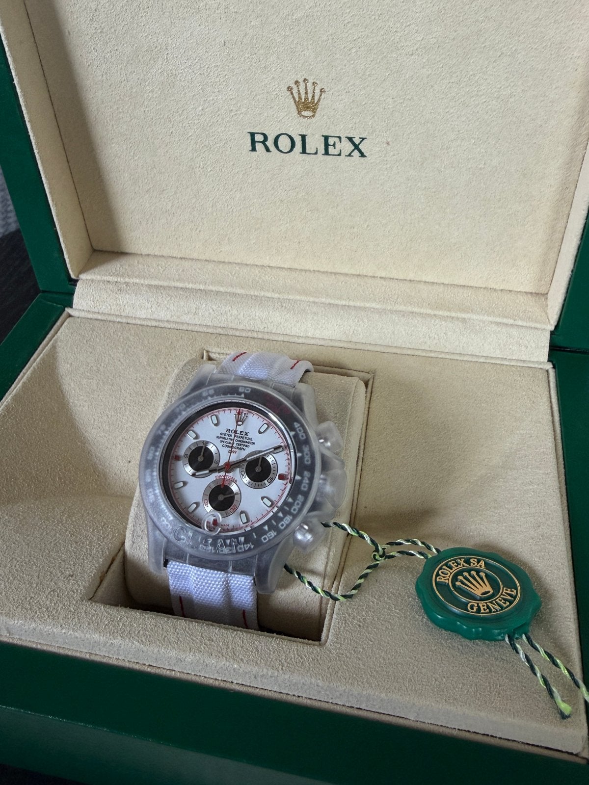 Rolex Daytona Tribute to Daytona Carbon Fiber Limited Editio, Rolex, Polshorloge, Ophalen of Verzenden, Zo goed als nieuw