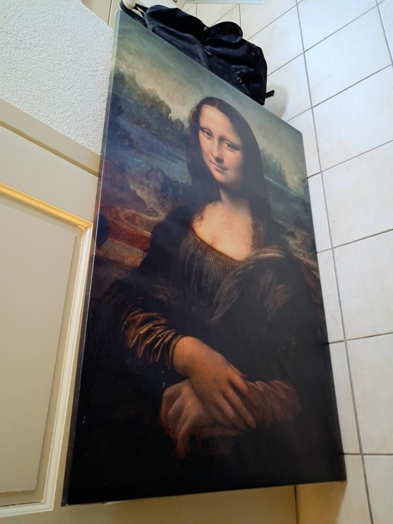 Schilderij/lijst met doek "Mona Lisa", Ophalen