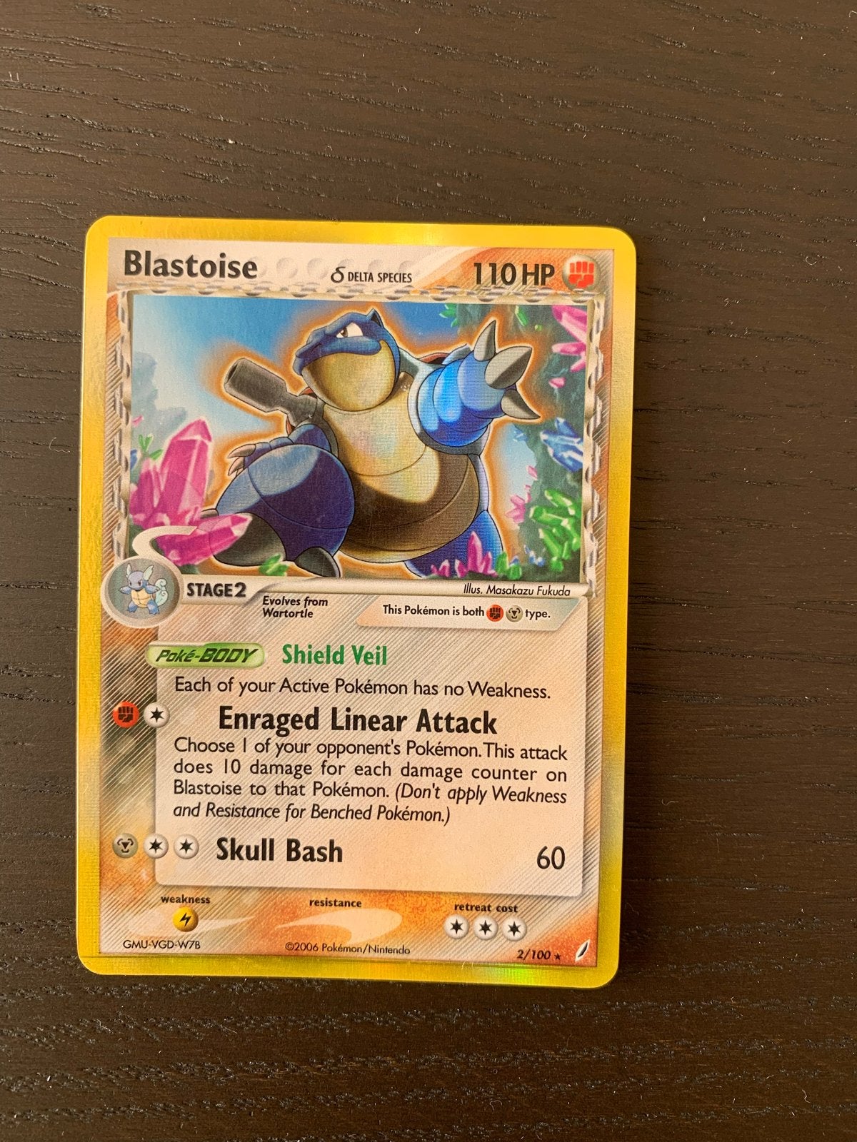 Blastoise Delta Species Holo Pokémon Kaart, Ophalen, Zo goed als nieuw, Losse kaart, Foil