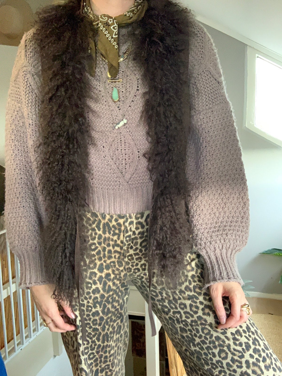 Vintage mongolian fur waistcoaf gilet M, Maat 38/40 (M), -, Nieuw, Ophalen of Verzenden