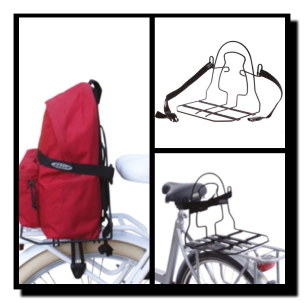 Steco Tassendrager bagedrager verbreder zwart houder fiets, Ophalen of Verzenden, Gebruikt