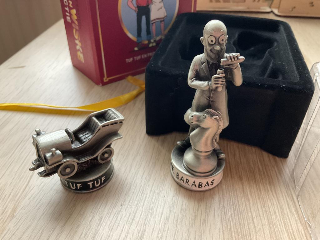 Metalen beeldjes Barabas en Tuftuf (van Suske & Wiske), Ophalen, Zo goed als nieuw, Overige typen