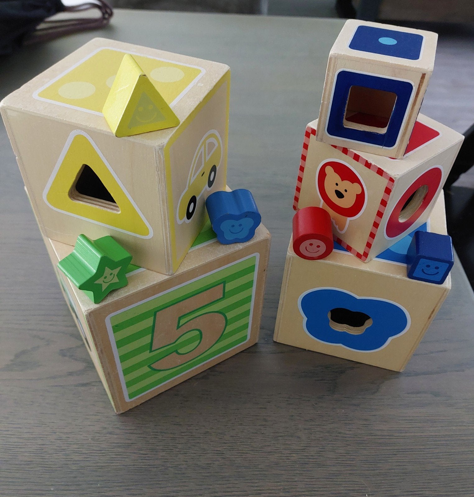 Houten blokken set, Kinderen en Baby's, Speelgoed | Houten speelgoed, Ophalen of Verzenden, Gebruikt