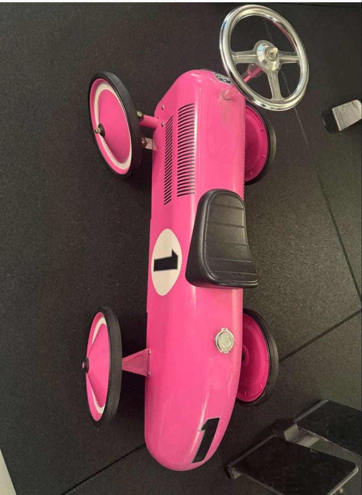 Roze Retro Loopauto - Baghera Racer Pink, Ophalen of Verzenden, Zo goed als nieuw, Loopvoertuig