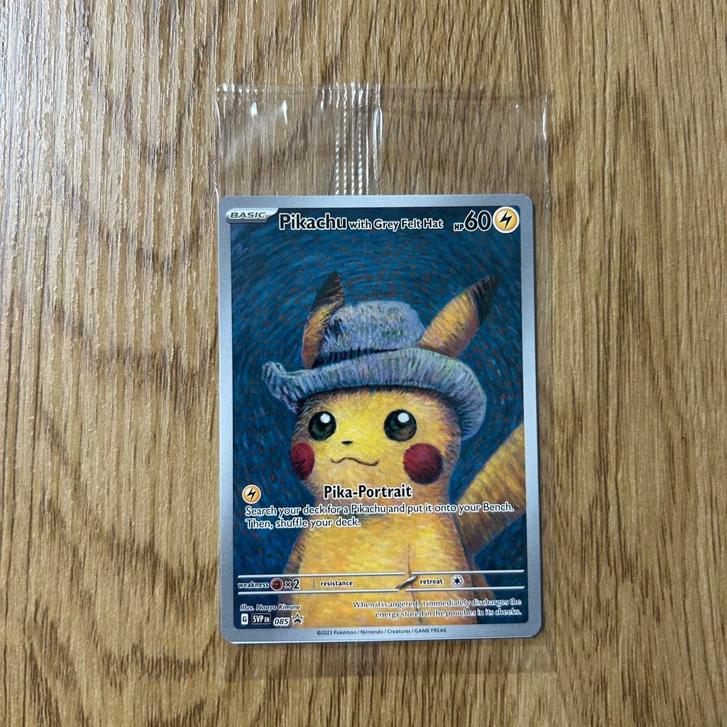 Pikachu with grey felt hat / van gogh museum sealed, Ophalen of Verzenden, Zo goed als nieuw