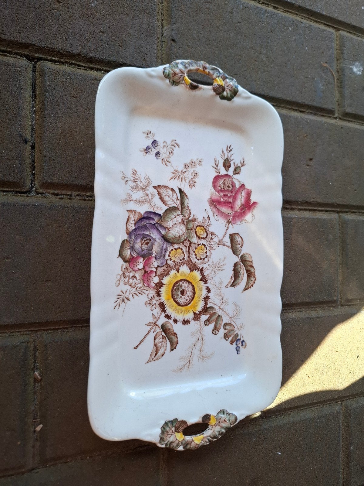 Antieke Mason's Ironstone schaal met bloemendecor, Antiek en Kunst, Ophalen