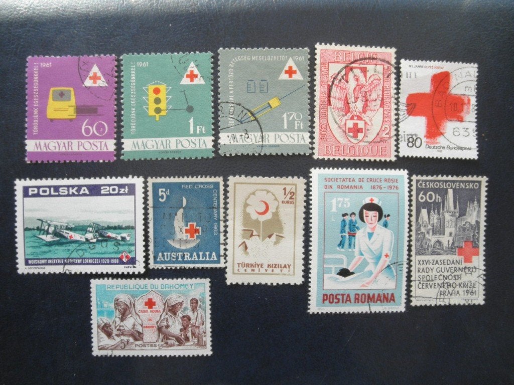 Postzegels Rode Kruis - 11 zegels (4)., Postzegels en Munten, Ophalen of Verzenden, Gestempeld, Overige thema's