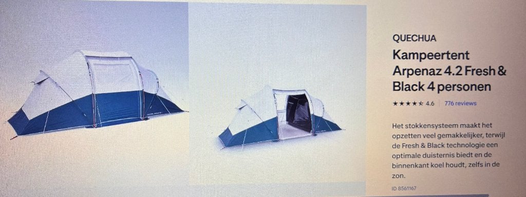 complete kampeerset met accessoires, Caravans en Kamperen, Ophalen, Zo goed als nieuw