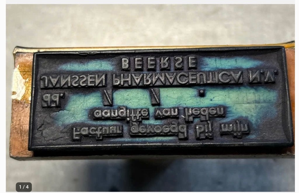 Vintage stempel 8 x 7 x 3,3 cm, Ophalen of Verzenden