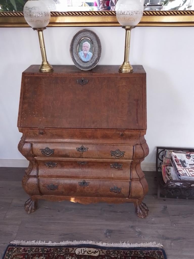 Antieke Biedermeier secretaire / bureau met klep., Ophalen of Verzenden