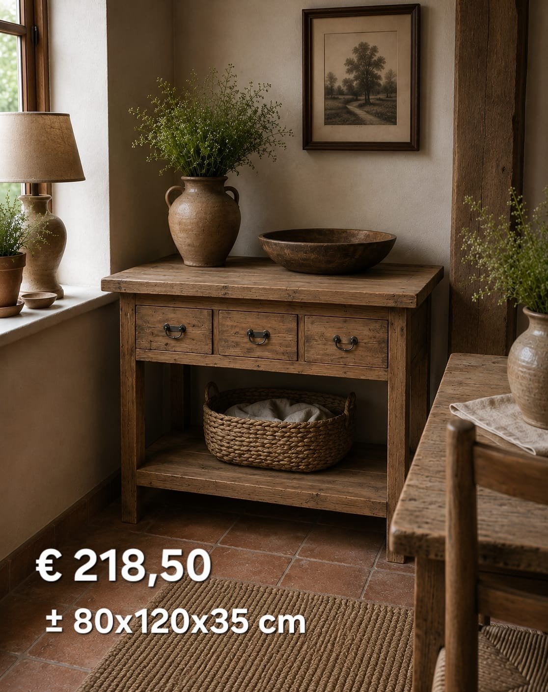 Teak houten meubeltjes.  Zie de foto's, Ophalen, 100 tot 150 cm, Landelijk sober, Teakhout
