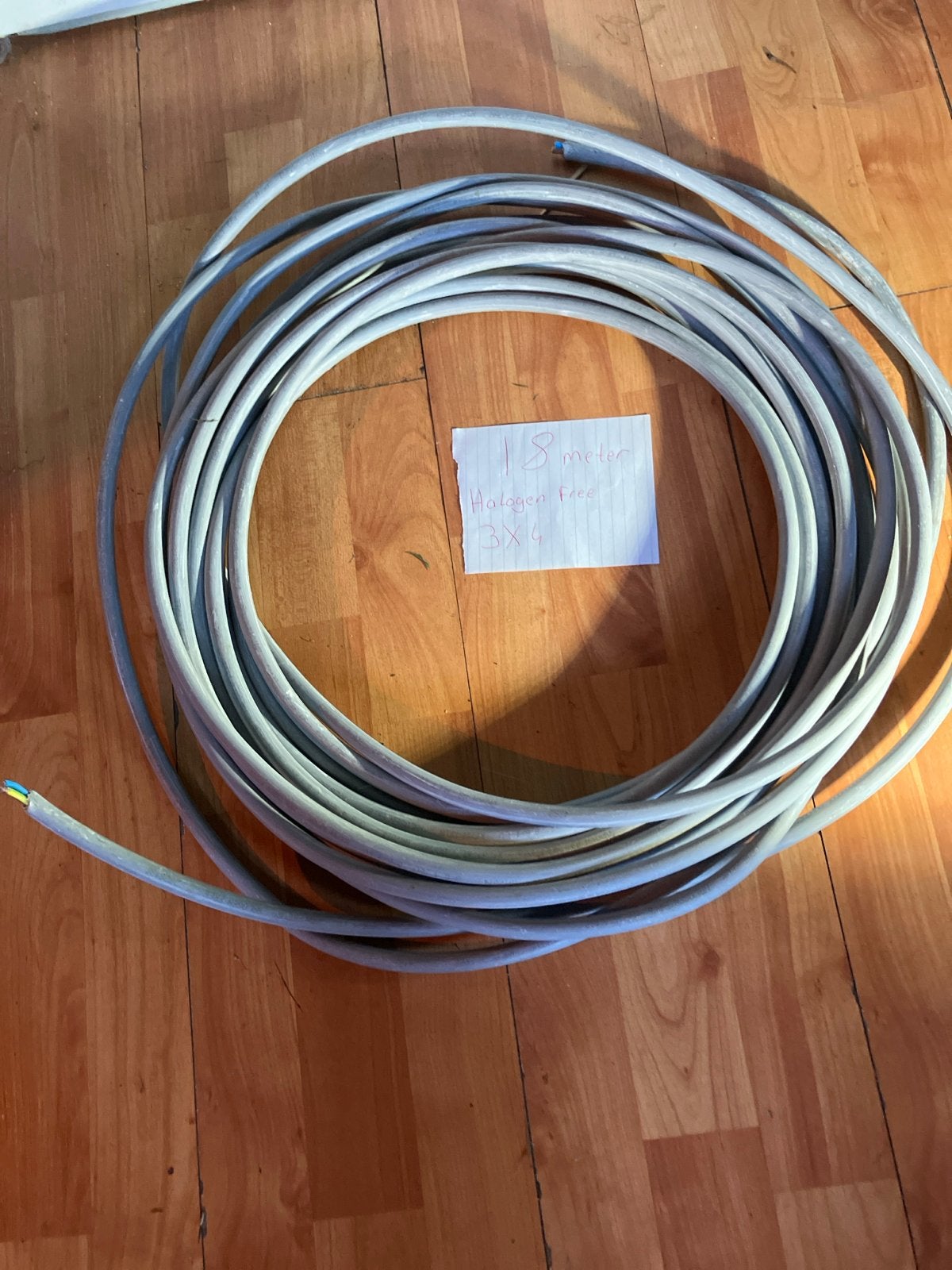 Halogeenvrije kabel  2 X  3x4  18 meter, Ophalen of Verzenden, Zo goed als nieuw, Kabel of Snoer