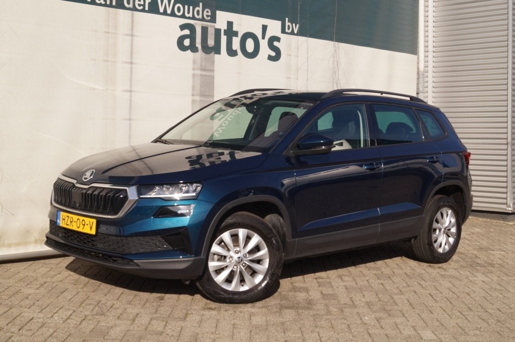 Skoda Karoq 2.0 TDI DSG Ambition -LEER-NAVI-ECC-PDC-, Auto's, Skoda, Automaat, Gebruikt, 4 cilinders, Blauw