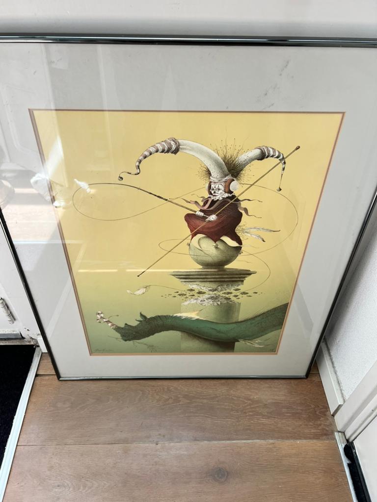 HANS KANTERS LITHO DE DRESSEUR., Ophalen, Zo goed als nieuw, Hout, 50 tot 75 cm
