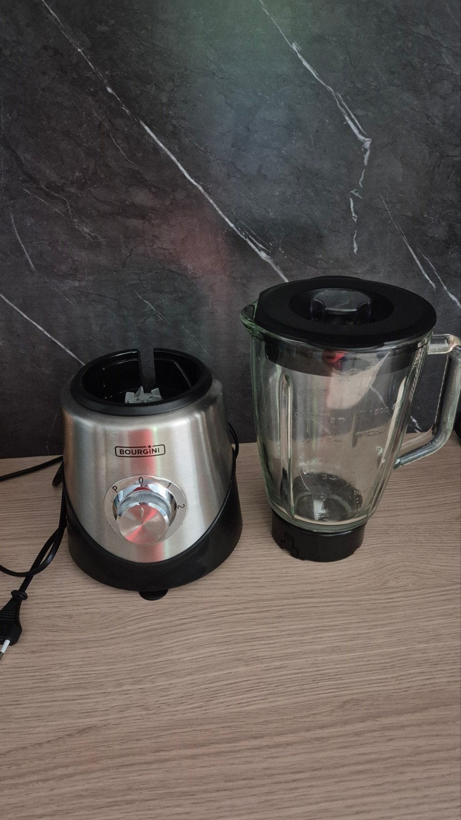 Bourginie Blender met Glazen Kan - Zo goed als nieuw, Ophalen of Verzenden, Zo goed als nieuw, Blender