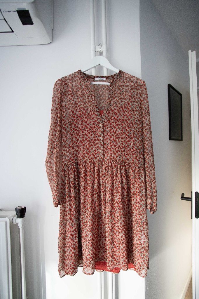 Korte jurk met bloemenpatroon By Bar maat L, Kleding | Dames, By bar, Maat 42/44 (L), Ophalen of Verzenden, Zo goed als nieuw