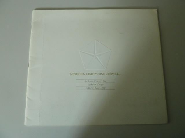 1989 Chrysler Le Baron Grote Prestige Brochure USA, Ophalen of Verzenden, Gelezen, Overige merken