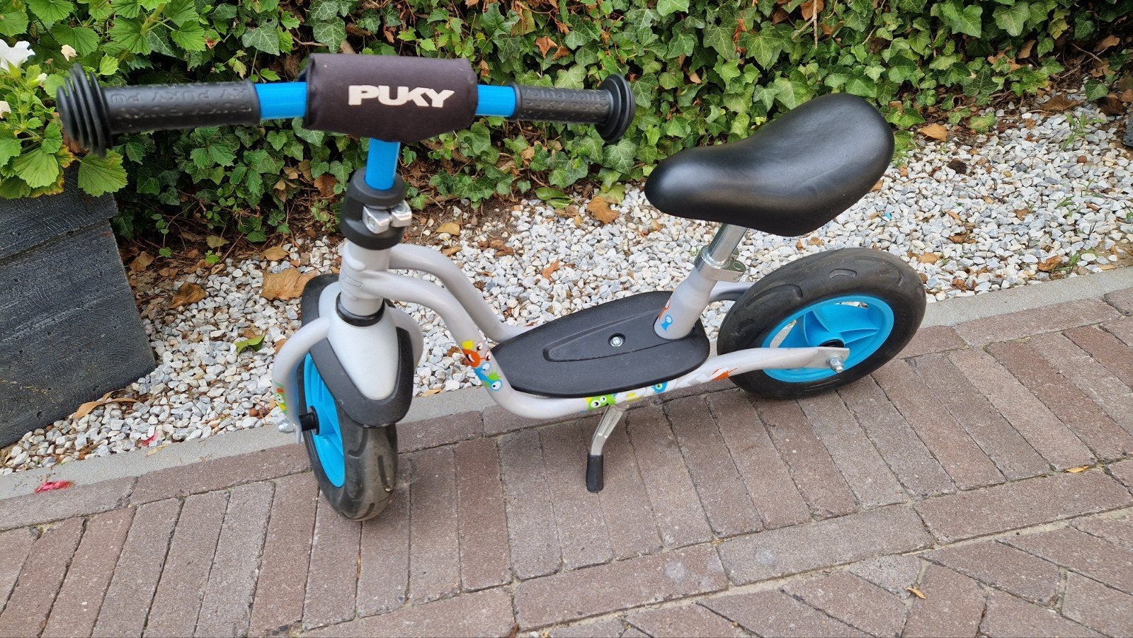 Puky loopfiets, grijs met blauwe accenten, Ophalen of Verzenden, Gebruikt, Minder dan 16 inch, Puky