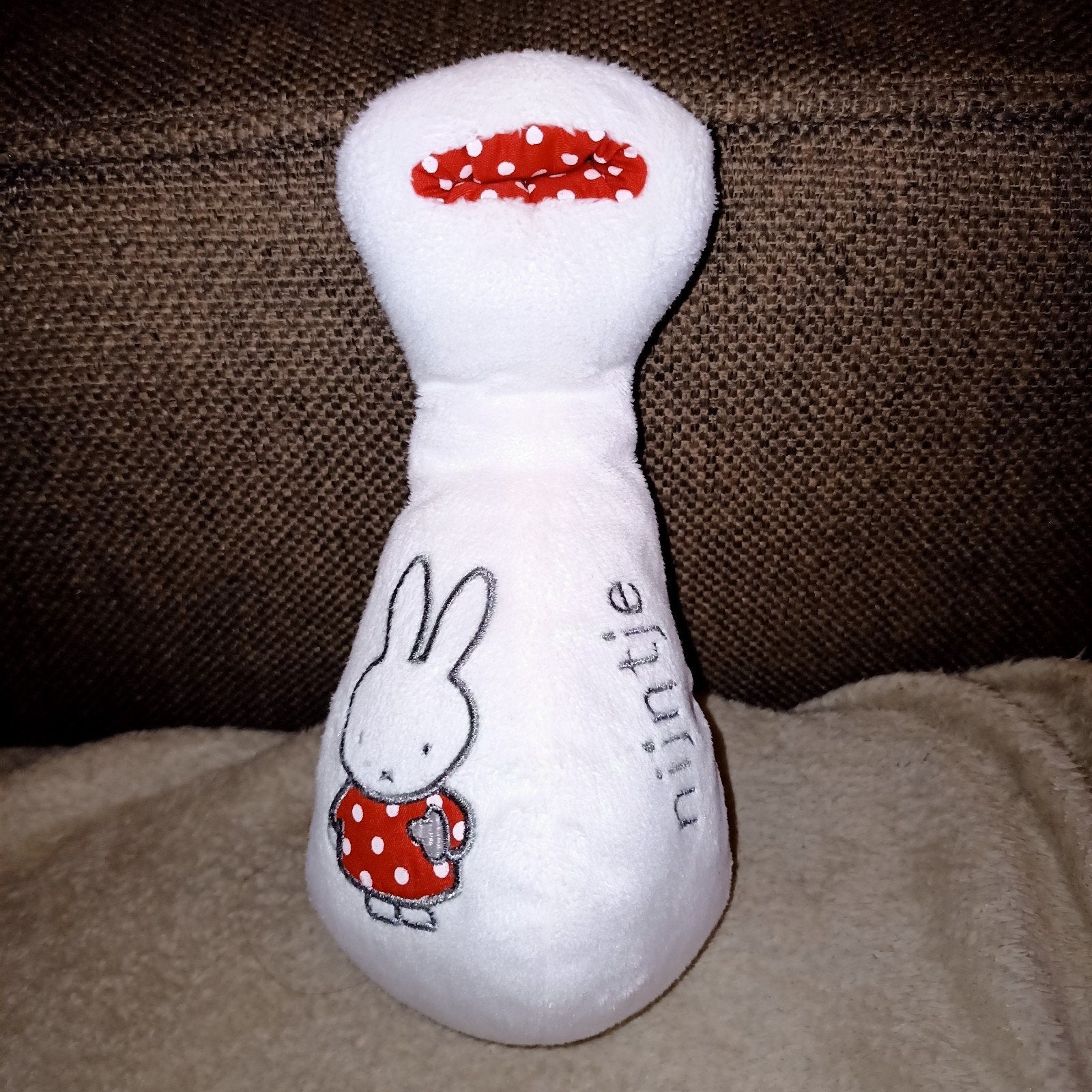 Nijntje tiamo rood witte speenknuffel., Konijn, Nijntje, Ophalen of Verzenden, Zo goed als nieuw