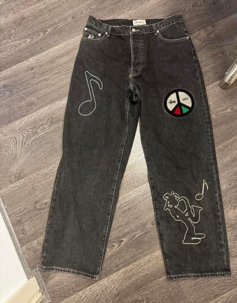 Stussy x Patta spijkerbroek, Ophalen of Verzenden, Zo goed als nieuw, Blauw, W32 (confectie 46) of kleiner