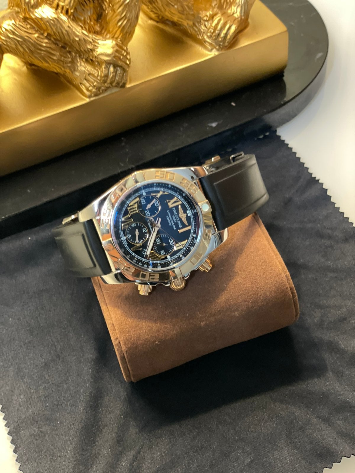 Breilting Herenhorloge met rosé gouden bezel + Box/papers, Ophalen of Verzenden, Zo goed als nieuw, Breitling