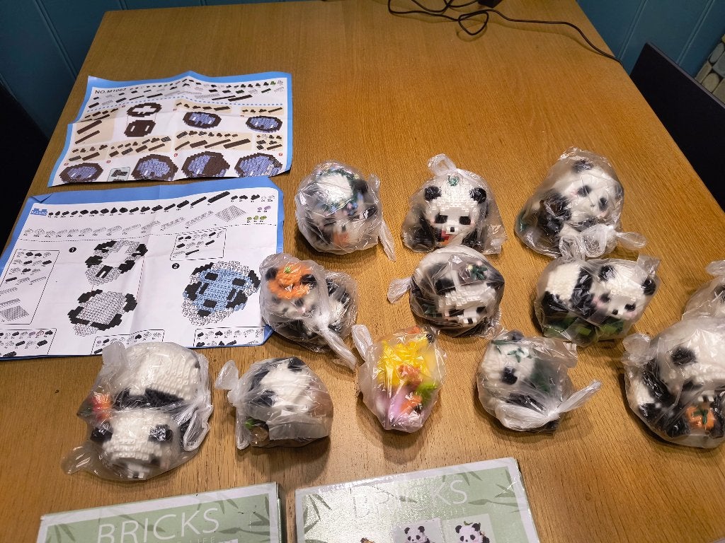 Panda,s van mini bouwsteentjes, Ophalen, Zo goed als nieuw, Overige merken