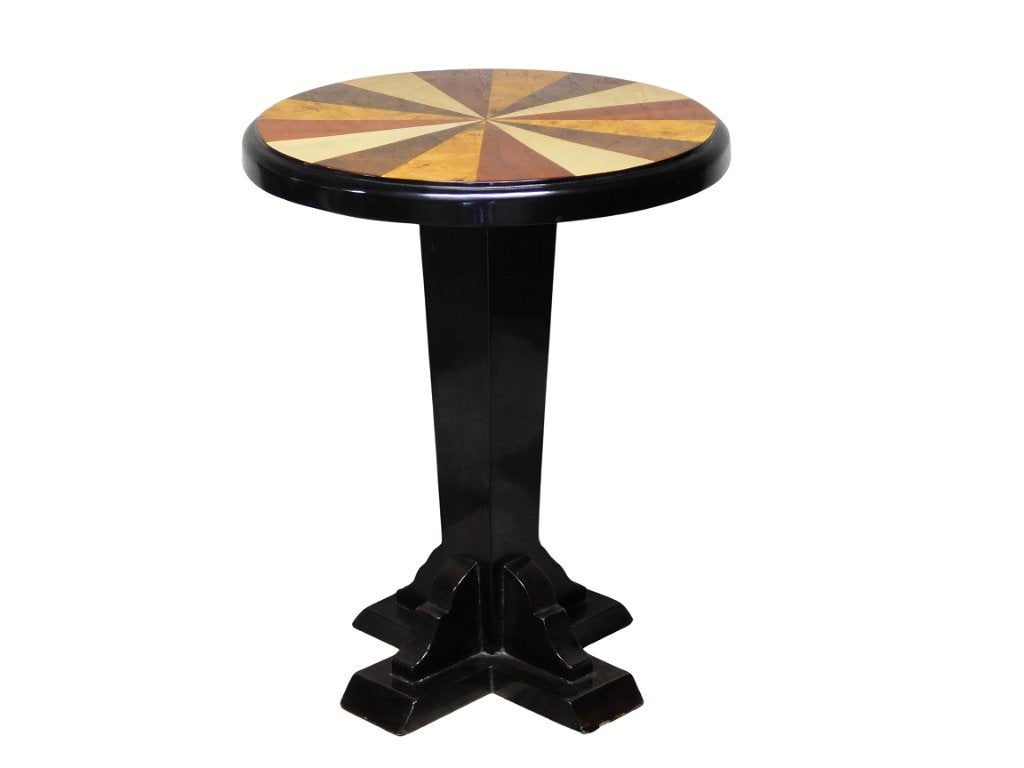 Antieke Art Deco Bijzettafel – Handgemaakt, ., Rond, ., 60 cm of meer