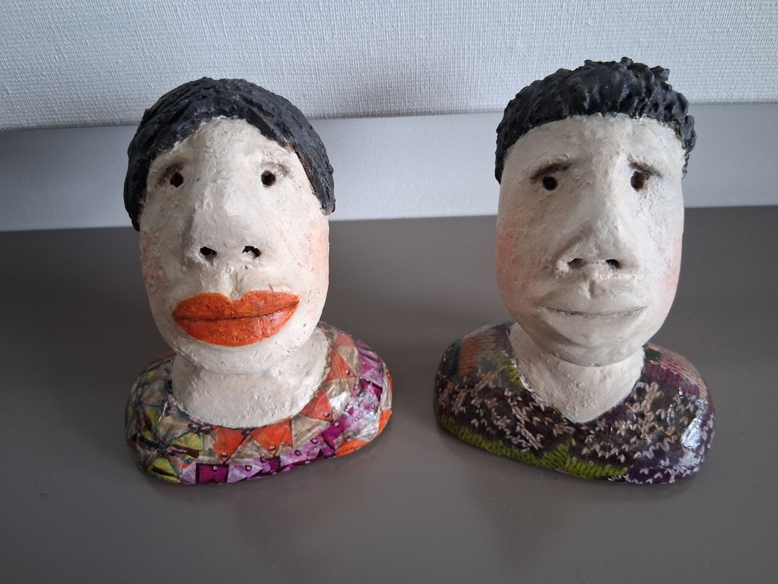 2 keramieken hoofdjes, Ophalen of Verzenden