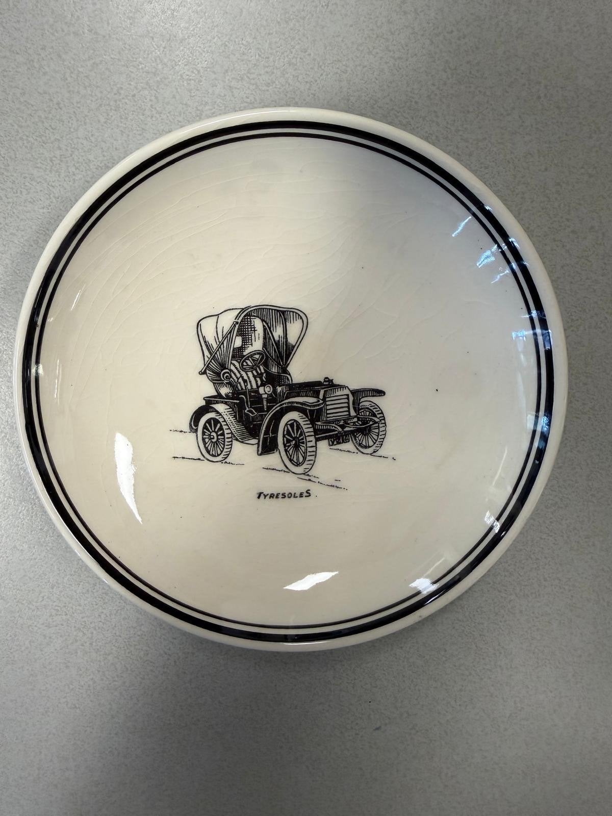 Vintage decoratief bord met auto, Antiek en Kunst, Ophalen