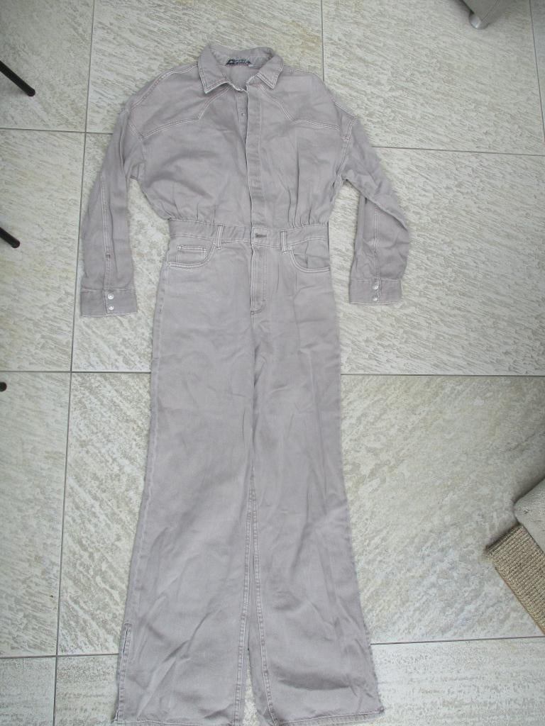Zara jumpsuit bruin spijkerstof spijkerpak maat M broekpak, Maat 38/40 (M), Bruin, Zara, Ophalen of Verzenden