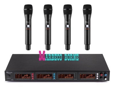 UHF Draadloze microfoonset, 4x 50-Kanaals, 4x Handmicrofoon