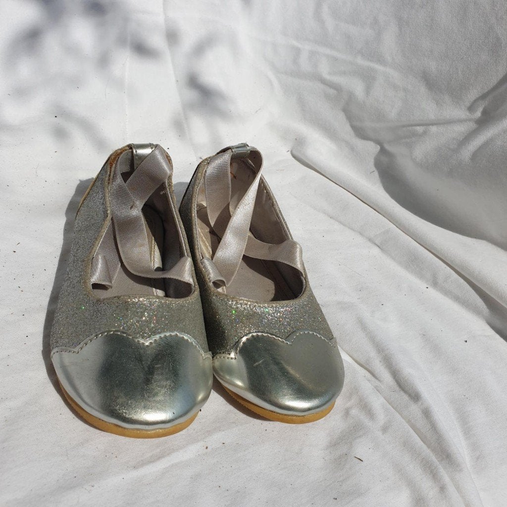 Stoere zilveren glitter ballerina's. Mt 24, Kinderen en Baby's, Meisje, ., Schoenen, Ophalen of Verzenden