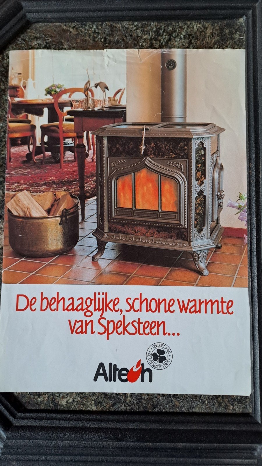 Altech fireview speksteenkachel, gepolijst bruin/licht brons, Ophalen, Hout, Houtkachel