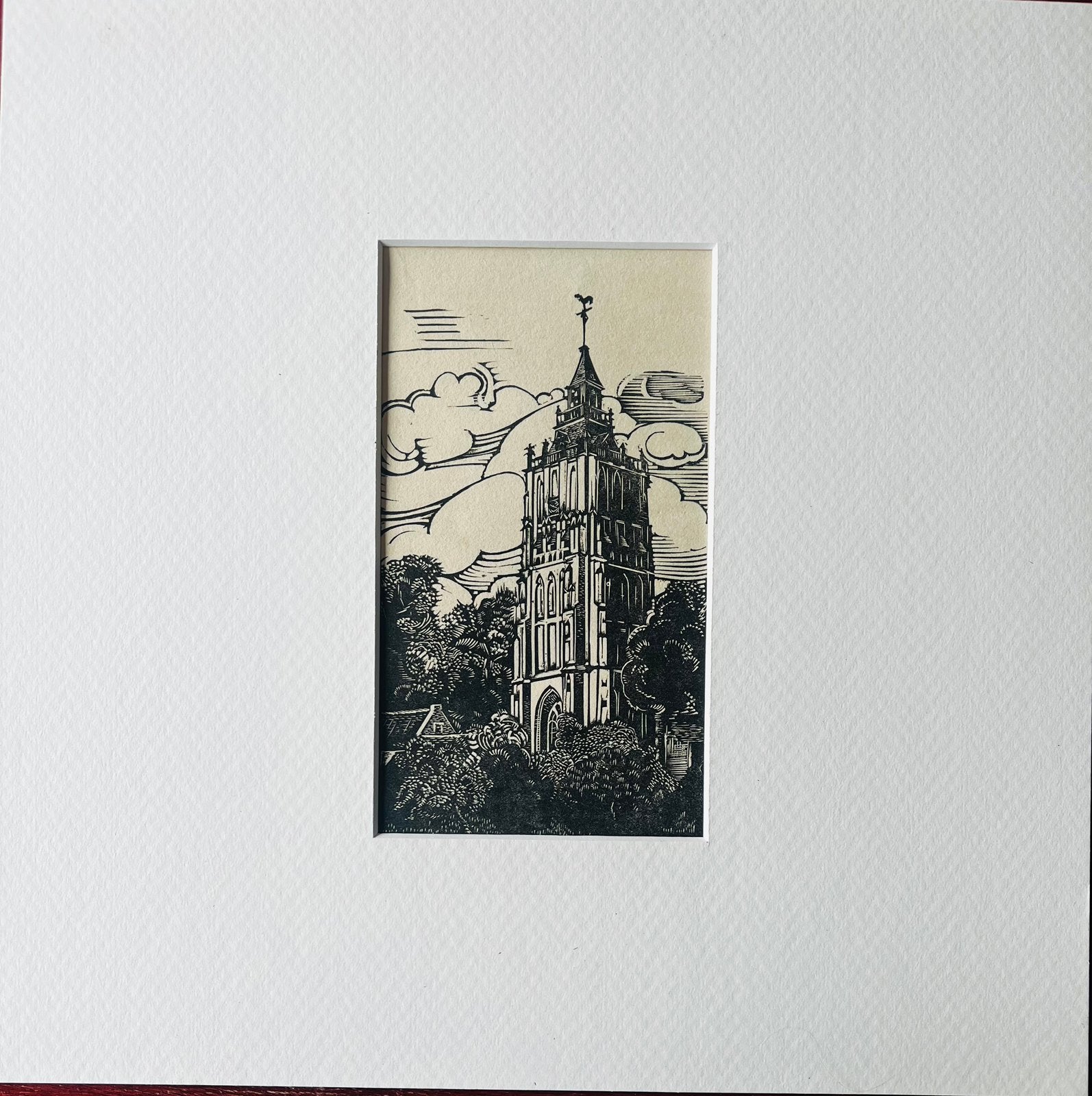 houtsnede kerk Asperen ‘25 Andries Copier Leerdam  glaskunst, Ophalen