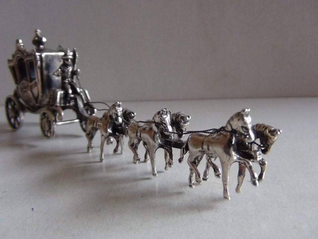 Miniatuur zilver FK2 gouden koets zilveren miniaturen, Verzenden, Zilver