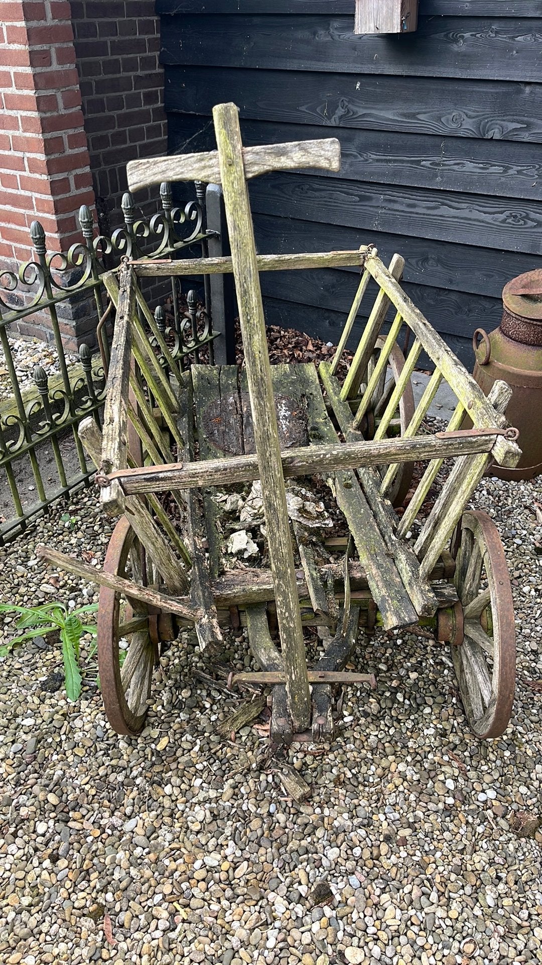 Oude brocante bolderkar, Antiek en Kunst, Ophalen