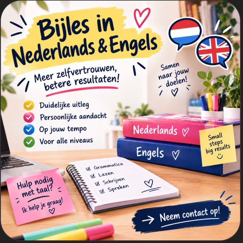 Bijles engels en nederlands. ERVAREN JUF ALLE NIVEAUS, Vacatures, Overige branches, Rijbewijs B, Geen voorkeur, 33 - 40 uur