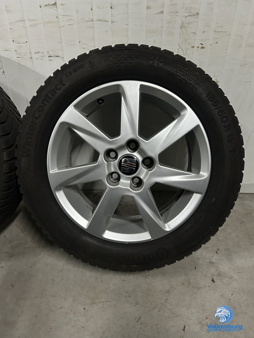 8mm! Originele Seat Ibiza 15 inch velgen 5x100 winterbanden, Gebruikt, 15 inch, -, -